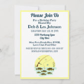 魚釣りワンキッズファースト誕生日スモールマウスベース 招待状 (裏面)