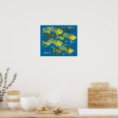 魚釣りワードアートワーク ポスター (キッチン)