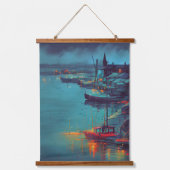 魚釣りヴィレぶら下がったッジタペストリー 吊り下げ型タペストリー (正面2)