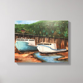 魚釣りヴィレッジアクリルランドスケープ キャンバスプリント