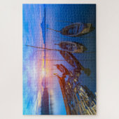 魚釣りヴィレッジサンライズタイ ジグソーパズル (縦)