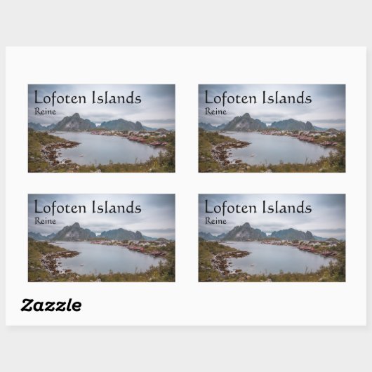 魚釣りヴィレッジレーヌロフテン 長方形シール (シート)