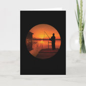 魚釣りヴィンテージ魚釣り漁師ヴィンテージ カード (正面)