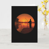 魚釣りヴィンテージ魚釣り漁師ヴィンテージ カード (黄色い花)