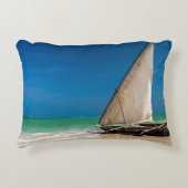 魚釣り伝統的ボートのビーチ アクセントクッション (正面)