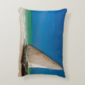 魚釣り伝統的ボートのビーチ アクセントクッション (裏面(縦))