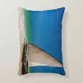 魚釣り伝統的ボートのビーチ アクセントクッション (正面(垂直))