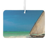 魚釣り伝統的ボートのビーチ カーエアーフレッシュナー (裏面)