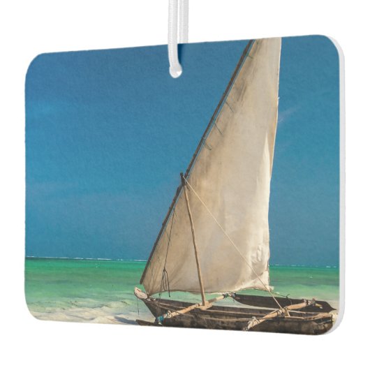 魚釣り伝統的ボートのビーチ カーエアーフレッシュナー (左)