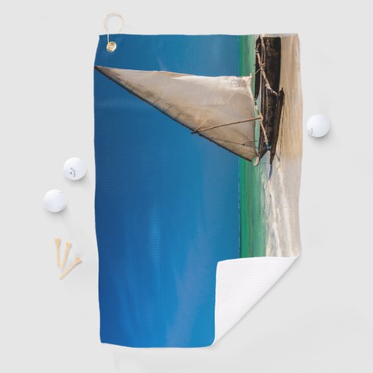 魚釣り伝統的ボートのビーチ ゴルフタオル (インサイチュ)