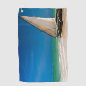 魚釣り伝統的ボートのビーチ ゴルフタオル (正面)