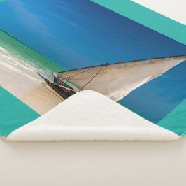 魚釣り伝統的ボートのビーチ シェルパブランケット