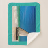 魚釣り伝統的ボートのビーチ シェルパブランケット (正面)