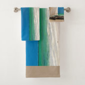 魚釣り伝統的ボートのビーチ バスタオルセット (インサイチュ)