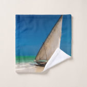 魚釣り伝統的ボートのビーチ バスタオルセット (ウォッシュタオル)