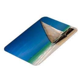 魚釣り伝統的ボートのビーチ マグネット