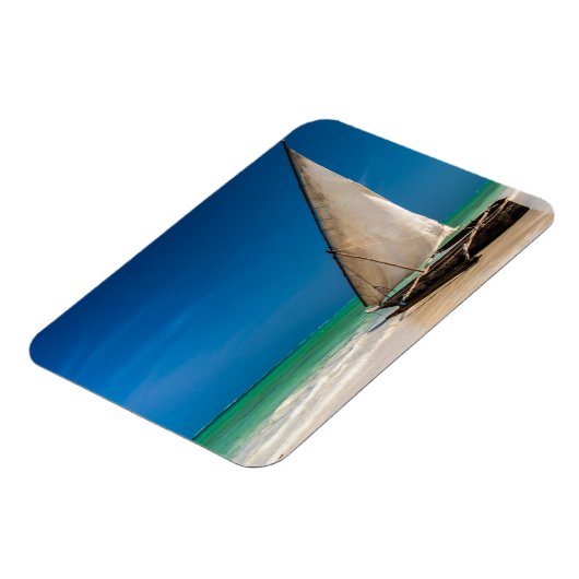 魚釣り伝統的ボートのビーチ マグネット (左側)