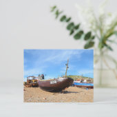 魚釣り伝統的ボート ポストカード (スタンド正面)