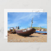 魚釣り伝統的ボート ポストカード (正面/裏面)