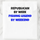 魚釣り伝説共和党 長方形シール (バッグ)