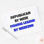 魚釣り伝説共和党 長方形シール (封筒)