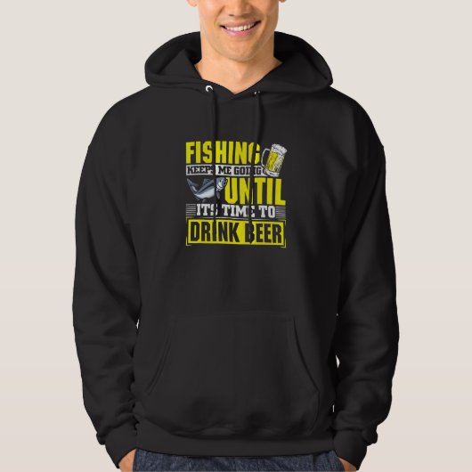 魚釣り保Beeを飲む時間まで行く パーカ (正面)