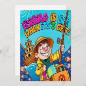 魚釣り冒険の砂を受け入れる 招待状 (正面/裏面)