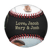 魚釣り写真父の日 野球ボール (裏面)