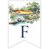 魚釣り凡例大人用誕生日写真 バンティングフラッグ (第2の旗)