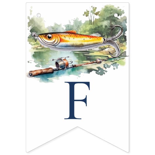 魚釣り凡例大人用誕生日写真 バンティングフラッグ (第2の旗)