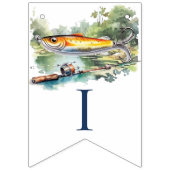 魚釣り凡例大人用誕生日写真 バンティングフラッグ (第3の旗)