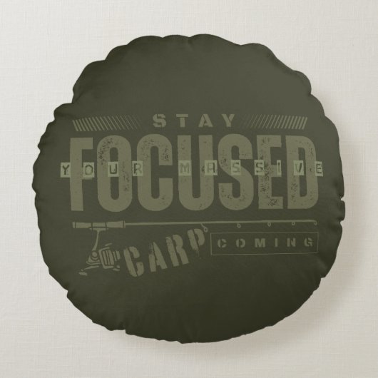 魚釣り動機 | カープ魚釣り | 焦点 ラウンドクッション (正面)