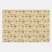 魚釣り包装紙フラットシートセット3 ラッピングペーパーシート (正面3)