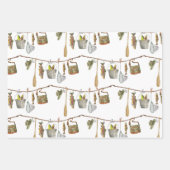 魚釣り包装紙フラットシートセット3 ラッピングペーパーシート (正面)