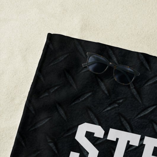 魚釣り名カッコいいラージマス低音魚名堅牢 ビーチタオル (インサイチュ)