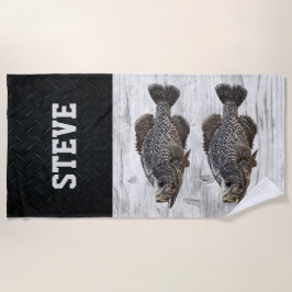 魚釣り名カッコいいCrappie魚の名前Rugful ビーチタオル