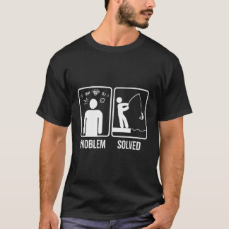 魚釣り問題解決魚類 Tシャツ