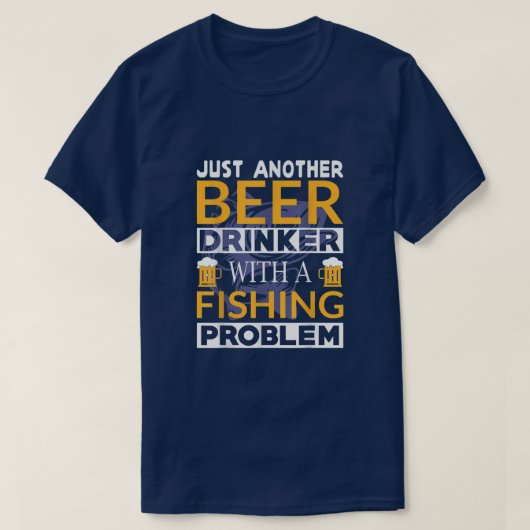 魚釣り問題Aで別のビールを飲む Tシャツ (デザイン正面)