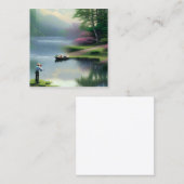 魚釣り図 スクエア名刺 (正面/裏面)