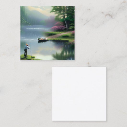 魚釣り図 スクエア名刺 (正面/裏面)