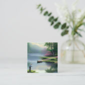 魚釣り図 スクエア名刺 (スタンド正面)