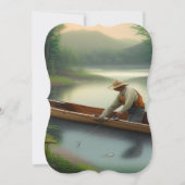 魚釣り図 ノートカード (正面)