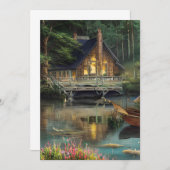 魚釣り図 招待状 (正面/裏面)