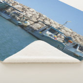 魚釣り地中海のボーツインブルーシーデザイン シェルパブランケット (3/4)