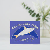 魚釣り地球に優しを生き方にする シーズンポストカード (スタンド正面)