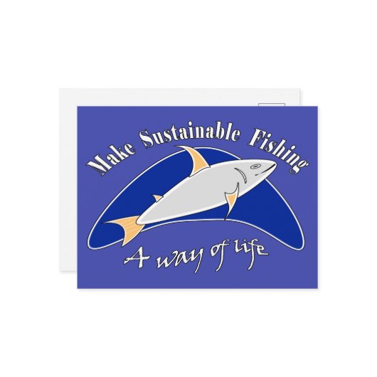 魚釣り地球に優しを生き方にする シーズンポストカード (正面/裏面インサイチュ)
