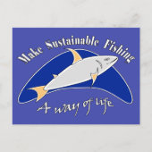 魚釣り地球に優しを生き方にする シーズンポストカード (正面)