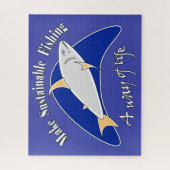 魚釣り地球に優しを生き方にする ジグソーパズル (縦)