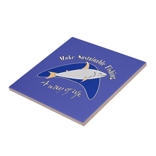 魚釣り地球に優しを生き方にする タイル (側面)