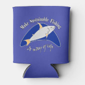 魚釣り地球に優しを生き方にする 缶クーラー (正面)